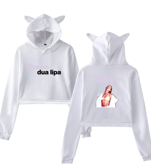 Dua Lipa Illusion Cropped Hoodie #2